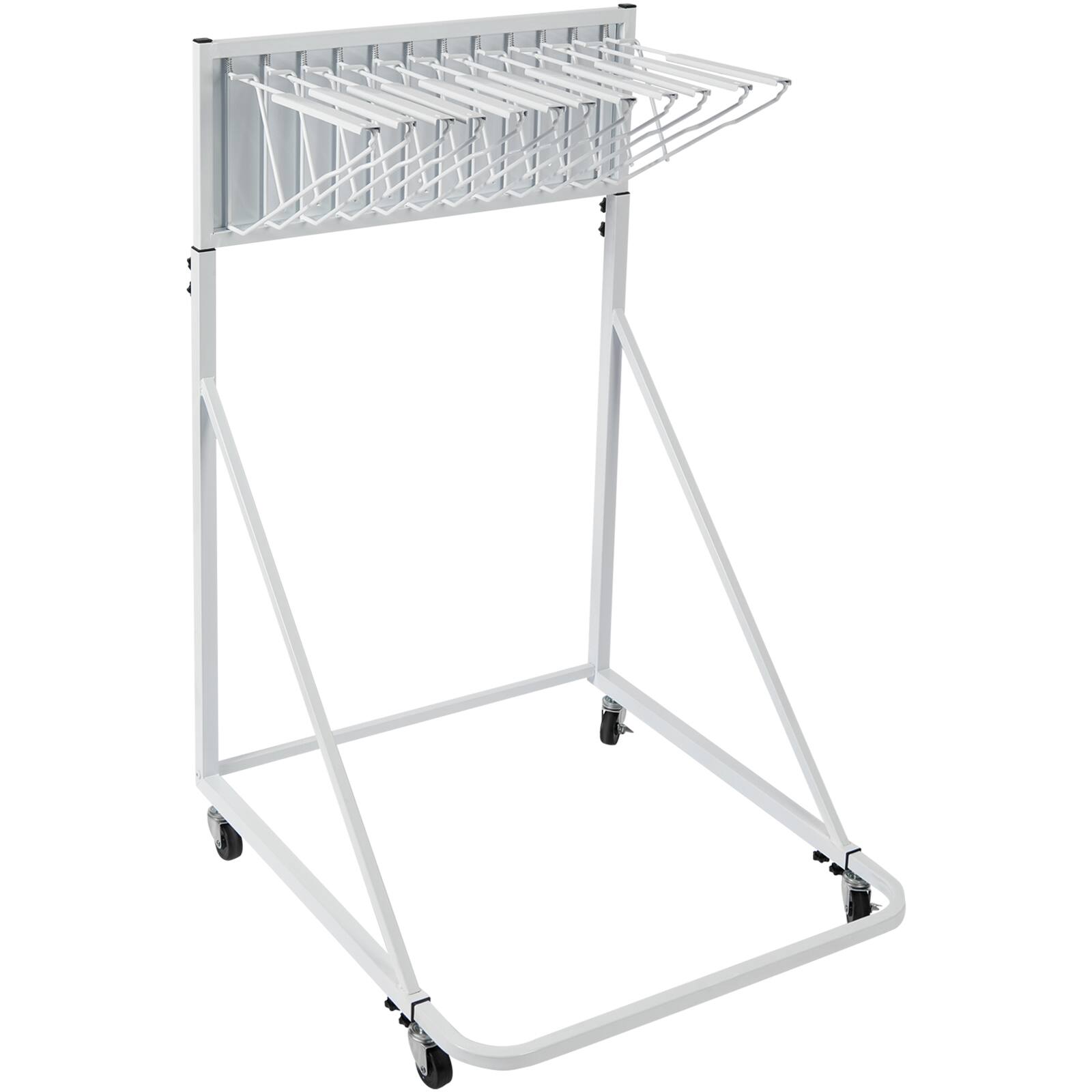 Alt View 5. VEVOR - Mobile Blueprint Storage Rack, Plan Holder with 12 Pivot Brackets, Mobile Blueprint Holder Adjustable Height & Length - White.