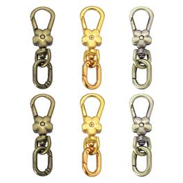 Unique Bargains - 6pcs Metal Keychain Clip Swivel Lobster Claw Clasp Quick Release Oval Key Ring Detachable for Crafts Bag Lanyard - Gold/Metal Bronze