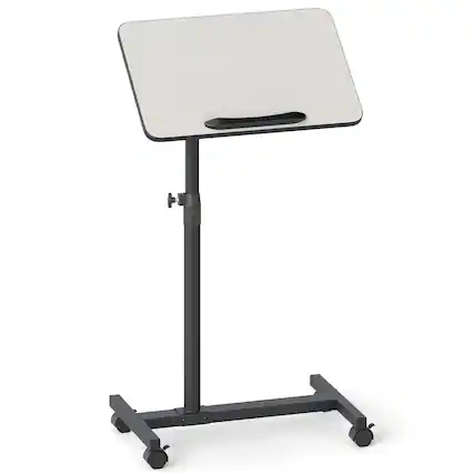 Front. Gymax - Gymax C-Shaped End Table Height Adjustable Side Table w/ Tilting Top - Gray.