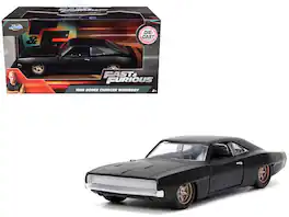 Jada - 1968 Dodge Charger Widebody Tail Stripe "F9" (2021) Movie "Fast & Furious" Series 1/32 - Matt Black with Bronze