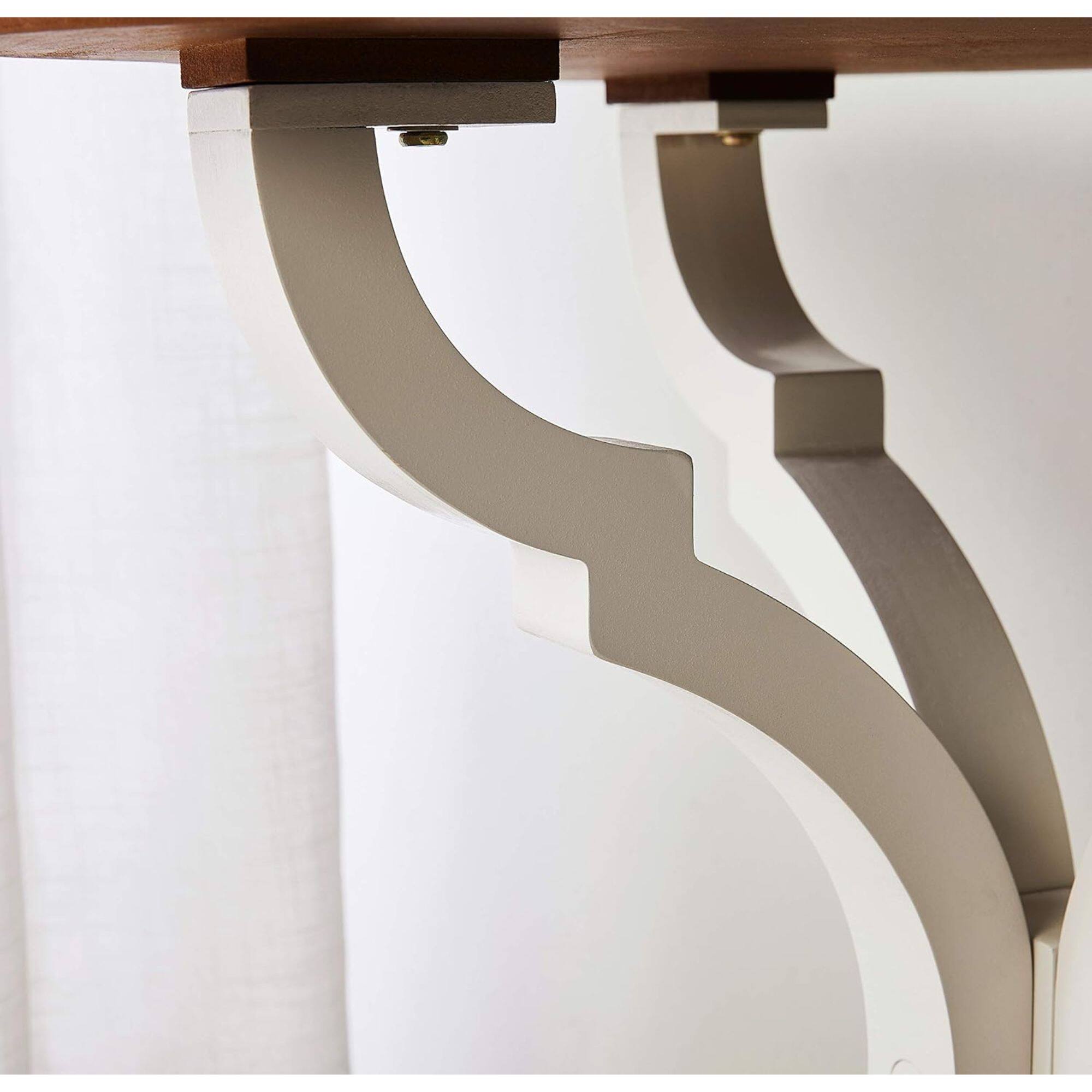 Alt View 8. COZAYH - COZAYH Round Rustic Wooden Accent Tray Top Nightstand Side Table, White Legs - Wood, White.