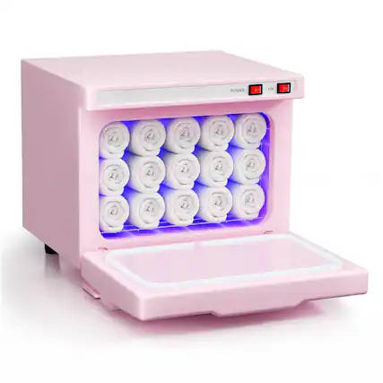 Front. JETRANSPORT - Hot Towel Warmer Spa 8l Warmers Professional Small Mini Cabinet For Facial Esthetician Heater Beauty&salon - Pink 8L.