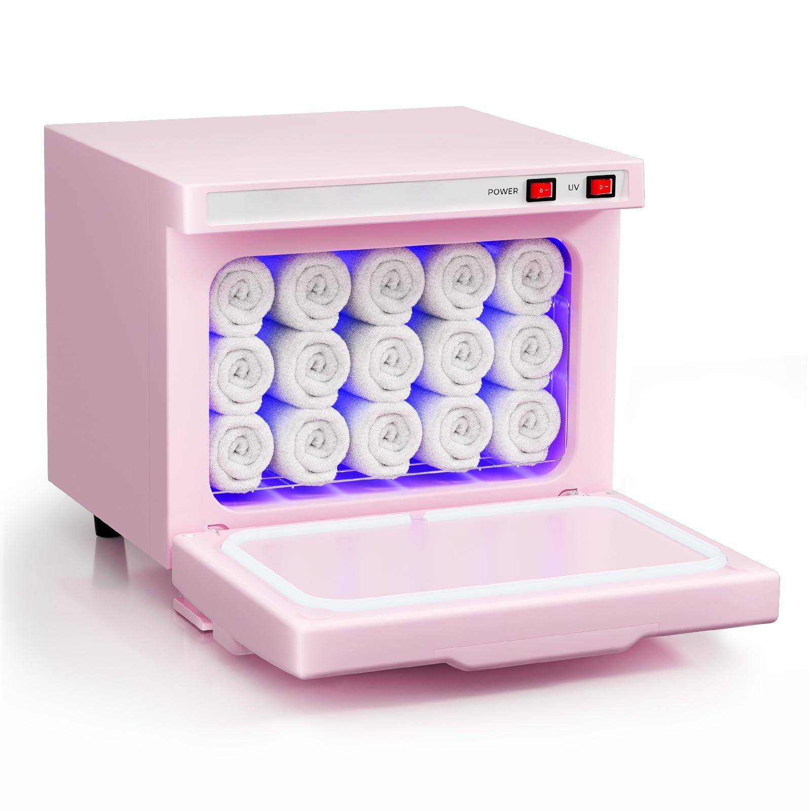 Front. JETRANSPORT - Hot Towel Warmer Spa 8l Warmers Professional Small Mini Cabinet For Facial Esthetician Heater Beauty&salon - Pink 8L.