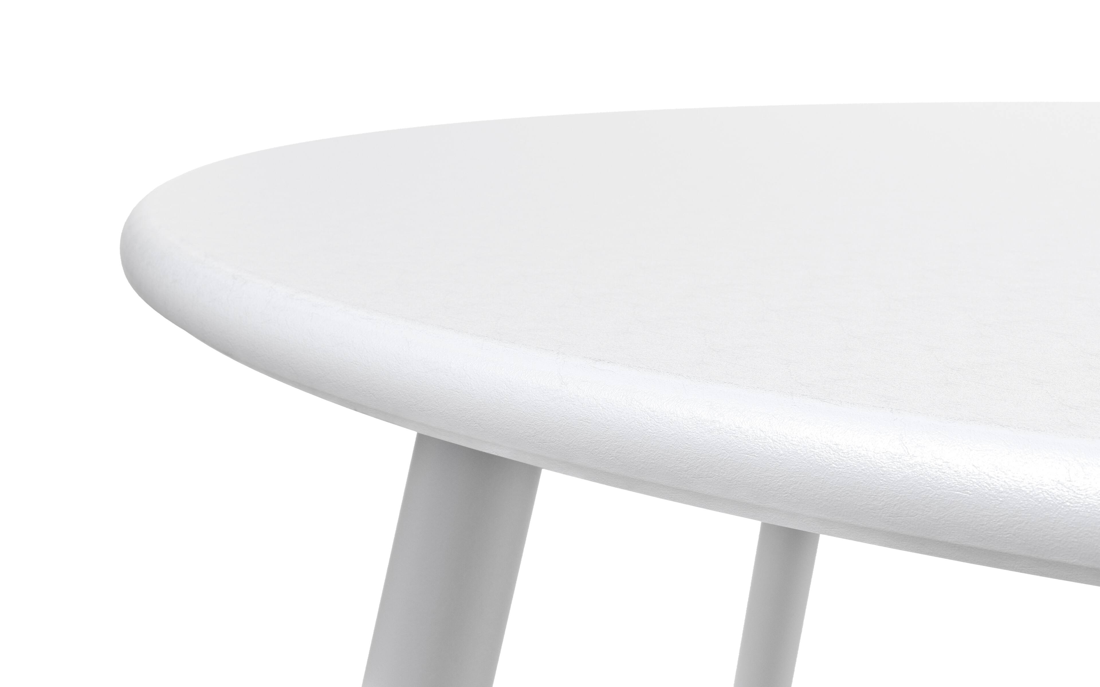Alt View 1. DOMETOUR - Steel Patio Side Table, Weather Resistant Outdoor Round End Table - White.