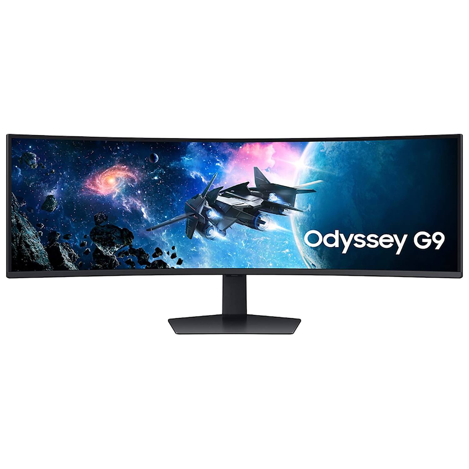 Angle. Samsung - 49 Odyssey G9 G95C DQHD Curved Gaming Monitor + 2 Year Protection Pack Bundle - Black.