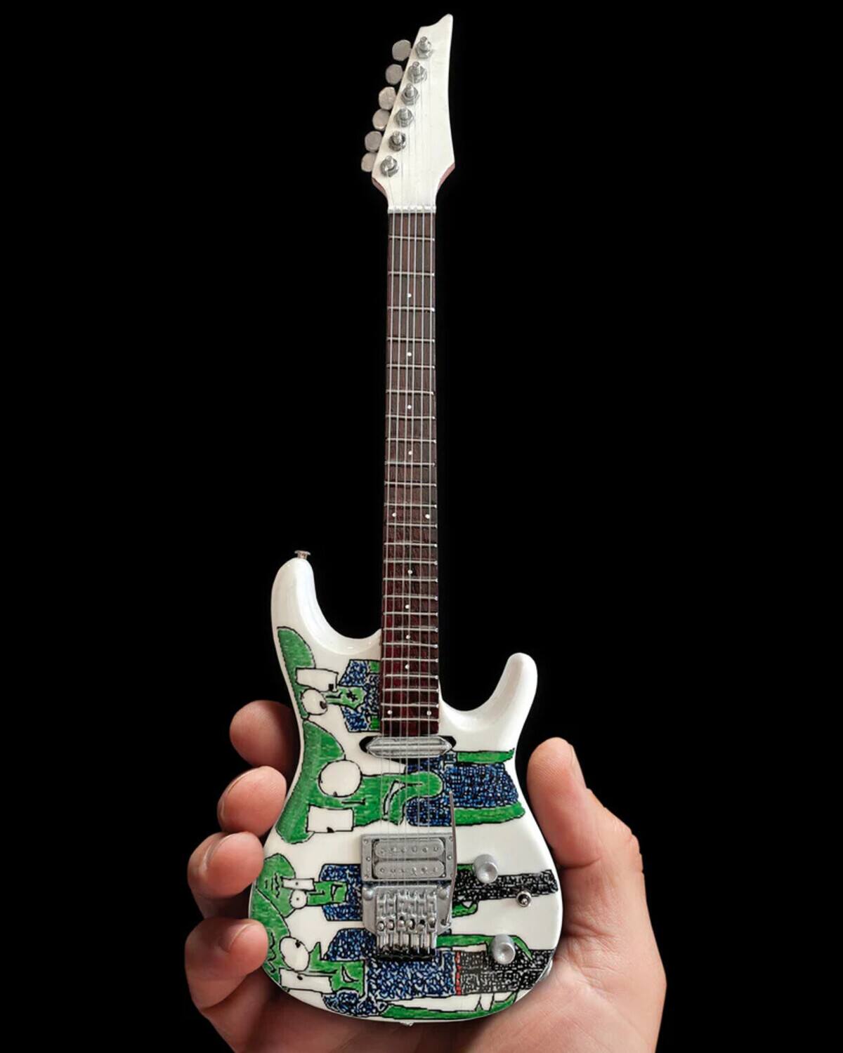 Alt View 3. Axe Heaven - Joe Satriani - Axe Heaven Joe Satriani Original Alien Art Miniature Guitar JS-605   - Collectibles - Multicolor.