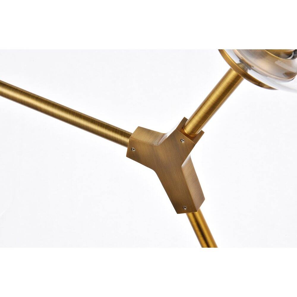 Left. Elegant Lighting - Cavoli 2 Lights Brass Wall Sconce - Brass And Clear.
