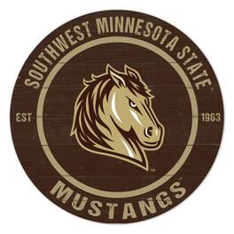 Jardine - Southwest Minnesota State Mustangs 20" Indoor/Outdoor Team Color Circle Sign - Brown