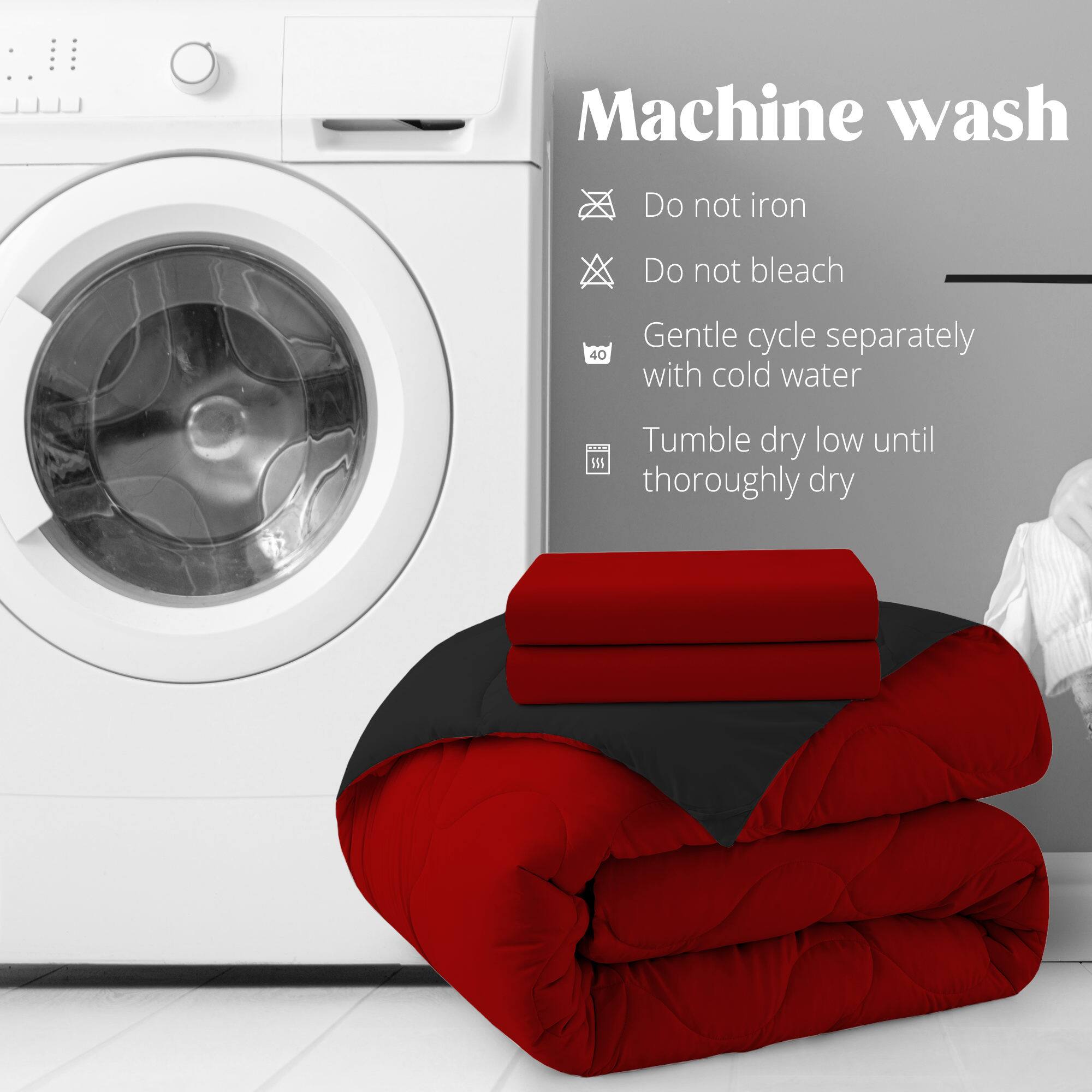 Machine wash

Do not iron
Do not bleach
40
Gentle cycle separately with cold water
Tumble dry low until thoroughly dry