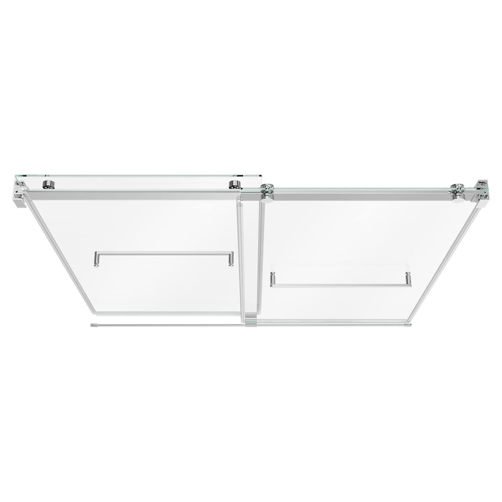 Alt View 5. VEVOR - Bathtub Shower Door 60"W x 60"H Frameless Bypass Sliding Doors Silver, 5/16" Clear Tempered Glass, Double Sliding Tub - Bright Silver.