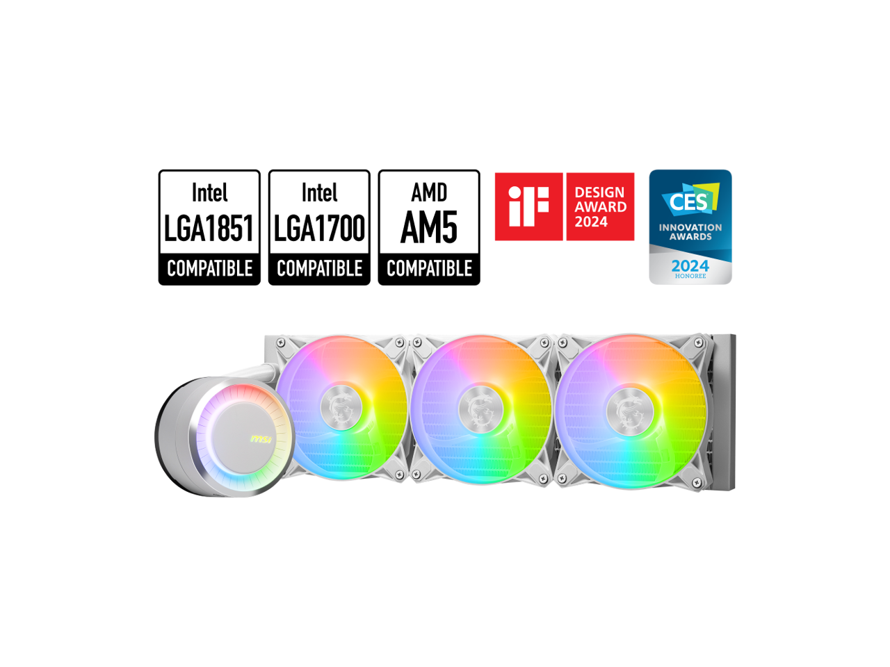 - Intel LGA1851 COMPATIBLE
- Intel LGA1700 COMPATIBLE
- AMD AM5 COMPATIBLE
- DESIGN AWARD 2024
- CES INNOVATION AWARDS 2024 HONOREE
- MSI