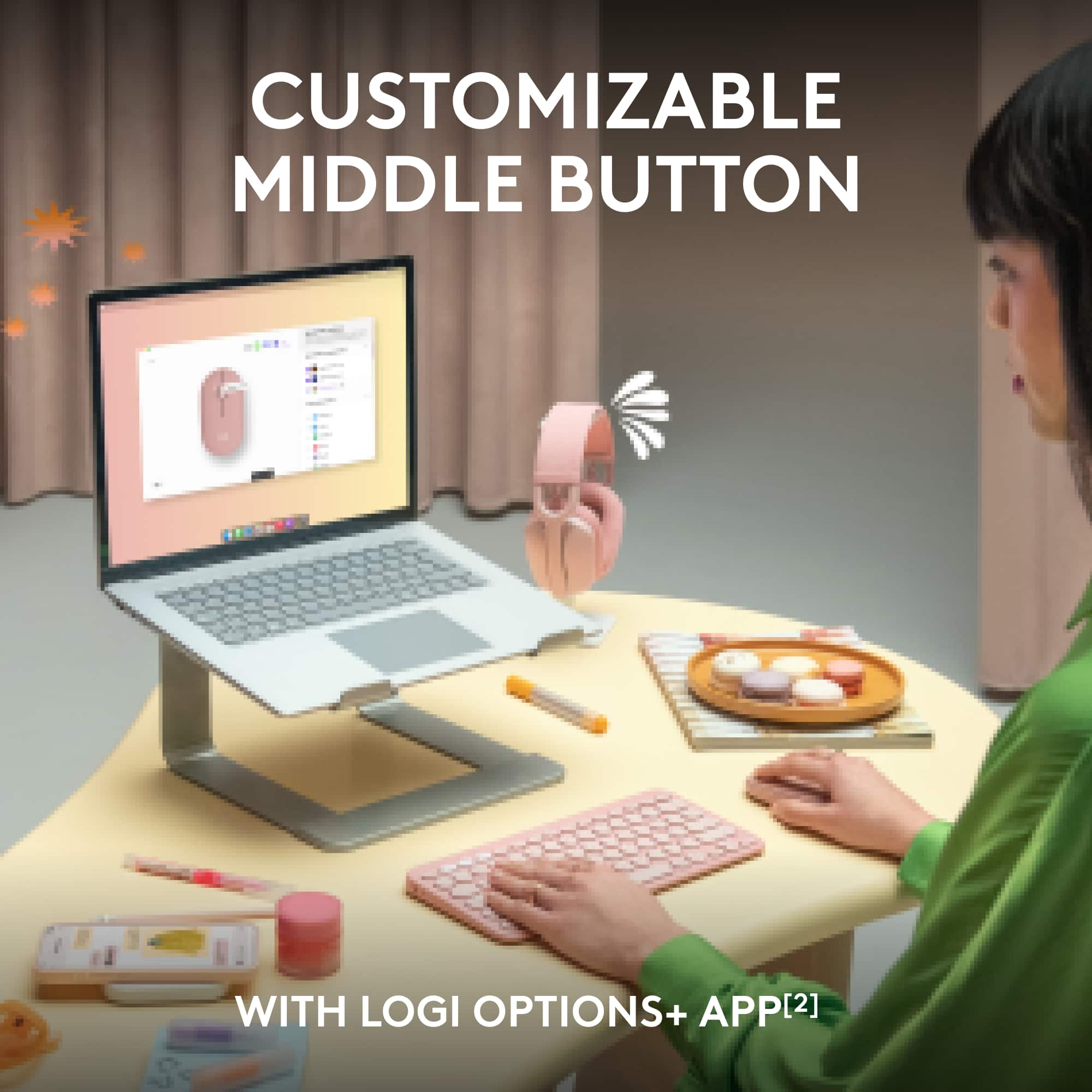 Customizable Middle Button with Logi Options+ App.