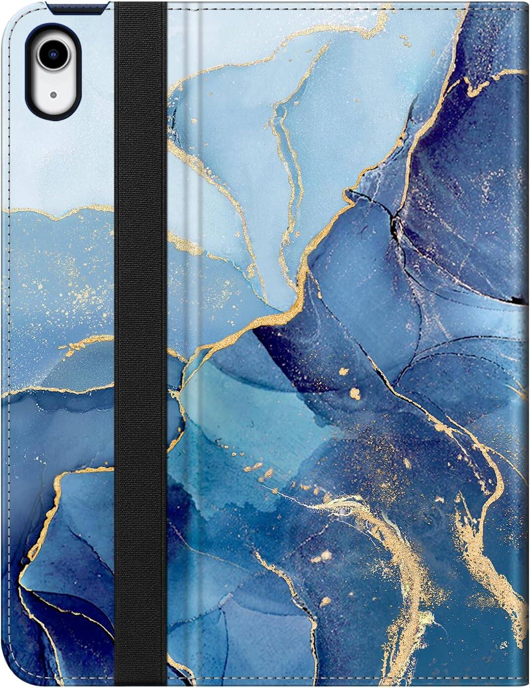 Alt View 3. Fintie - Folio Case for iPad (A16) 11-inch 2025 and iPad 10th Gen 10.9 inch 2022, Multi-Angle Viewing Protective Stand Cover - Ocean Marble.