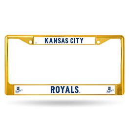 Rico Industries - Kansas City Royals MLB Licensed Gold Painted Chrome Metal License Plate Frame - Multi