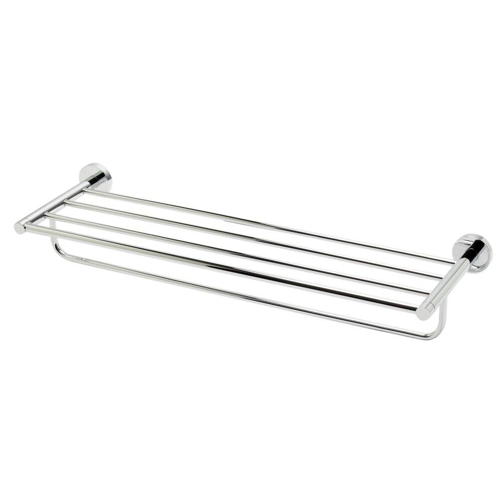 Front. Alfi - Polished Chrome 26 inch Towel Bar & Shelf Bathroom Accessory - Silver.
