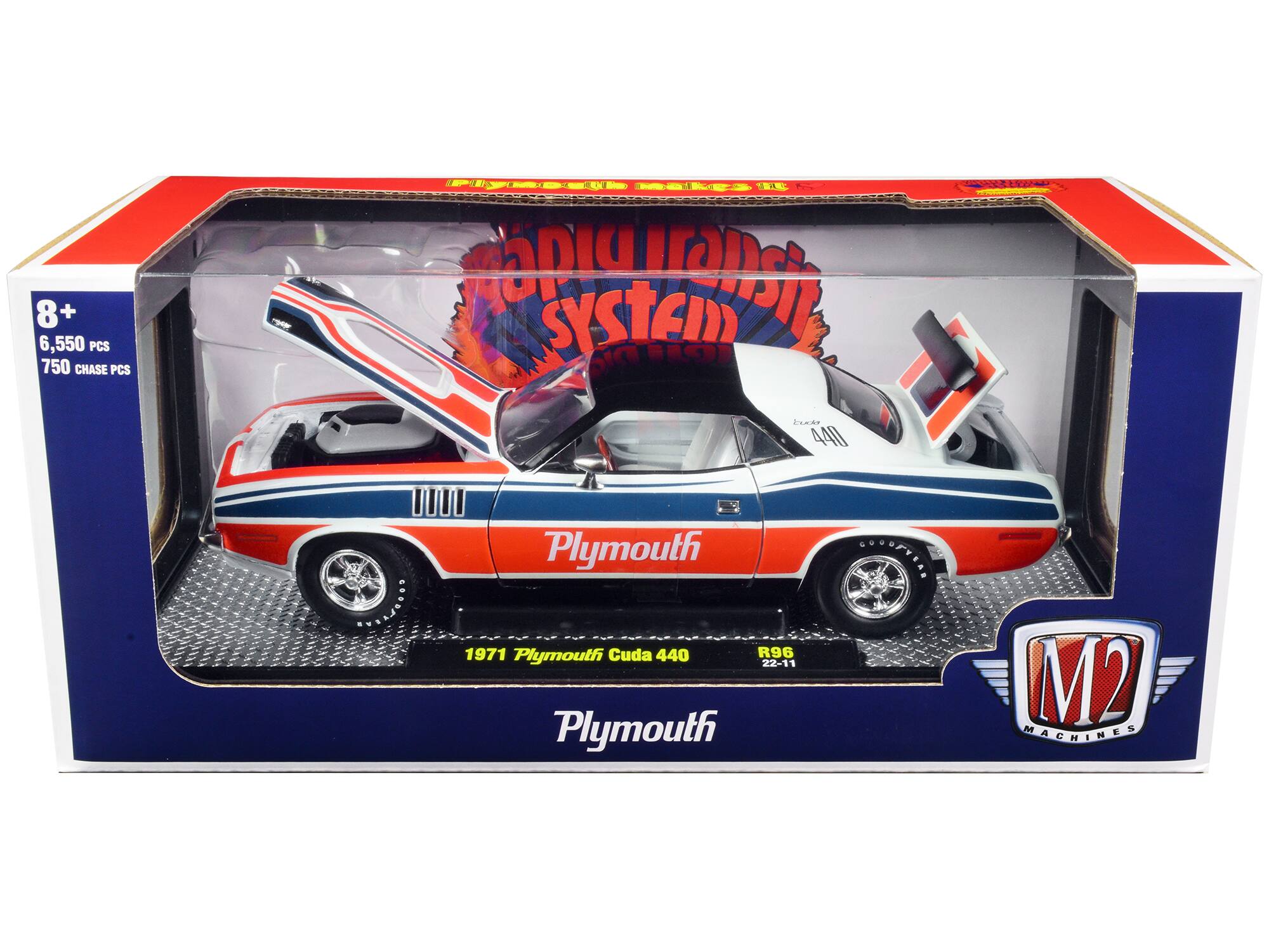 8+ 6,550 PCS 750 CHASE PCS - Rapid Transit System S ToIC Le LIaA 441 IIII Plymouth 1971 Plymouth Cuda 440 R96 22-11 Plymouth M2 MACHINES