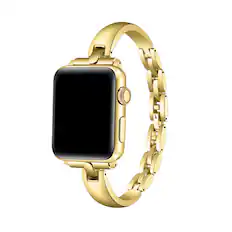 Front. Posh Tech - Alexis Stainless Steel Bracelet Band for Apple Watch - Gold.