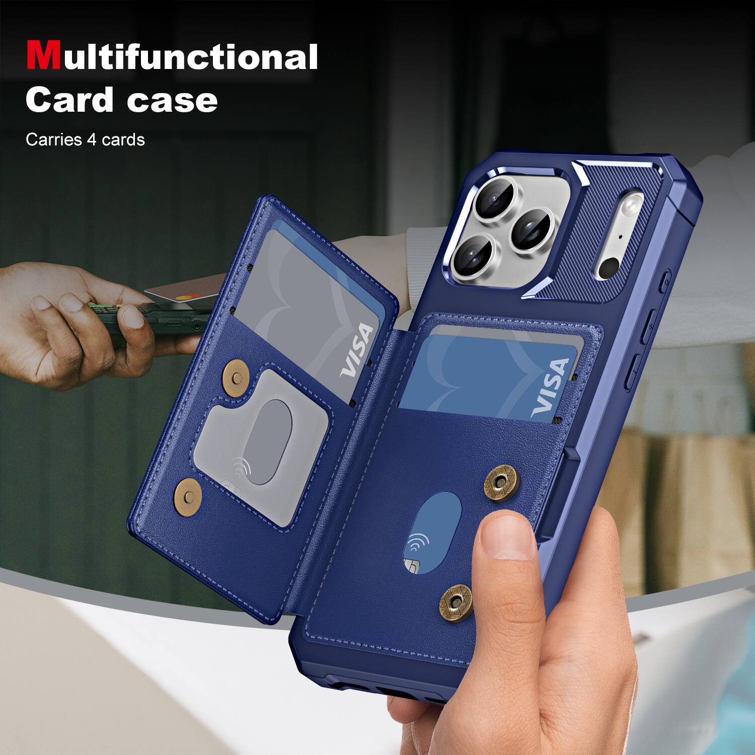Multifunctional Card case  
Carries 4 cards