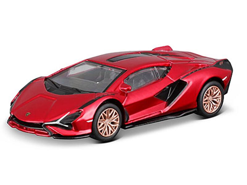 Angle. Maisto - Lamborghini Sian FKP 37 Red Metallic "Speed Icons" Series 1/64 Diecast Model Car by Maisto - Red Metallic.
