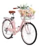 Front. VEVOR - Cruiser Bike, 7-Speed, 26-Inch Pink Beach Cruiser Bike with Large Capacity Basket and Rear Rack - Pink.