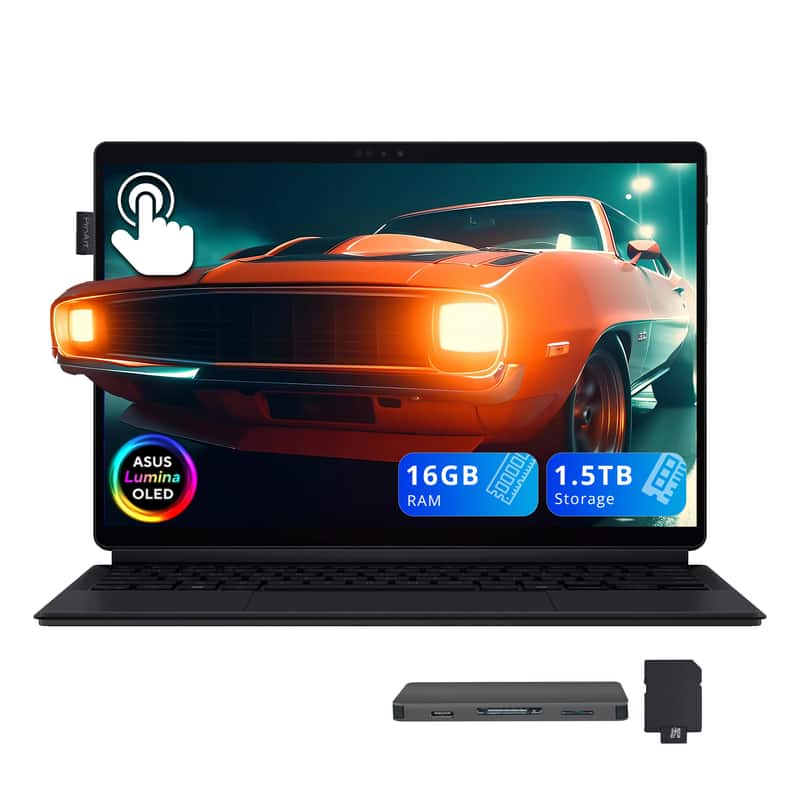 ASUS - ProArt 13" Detachable Touch 2-in-1 Laptop,Snapdragon X Plus,16GB RAM,512GB SSD+1TB Dock Set,Backlit KB,Win11 - Black