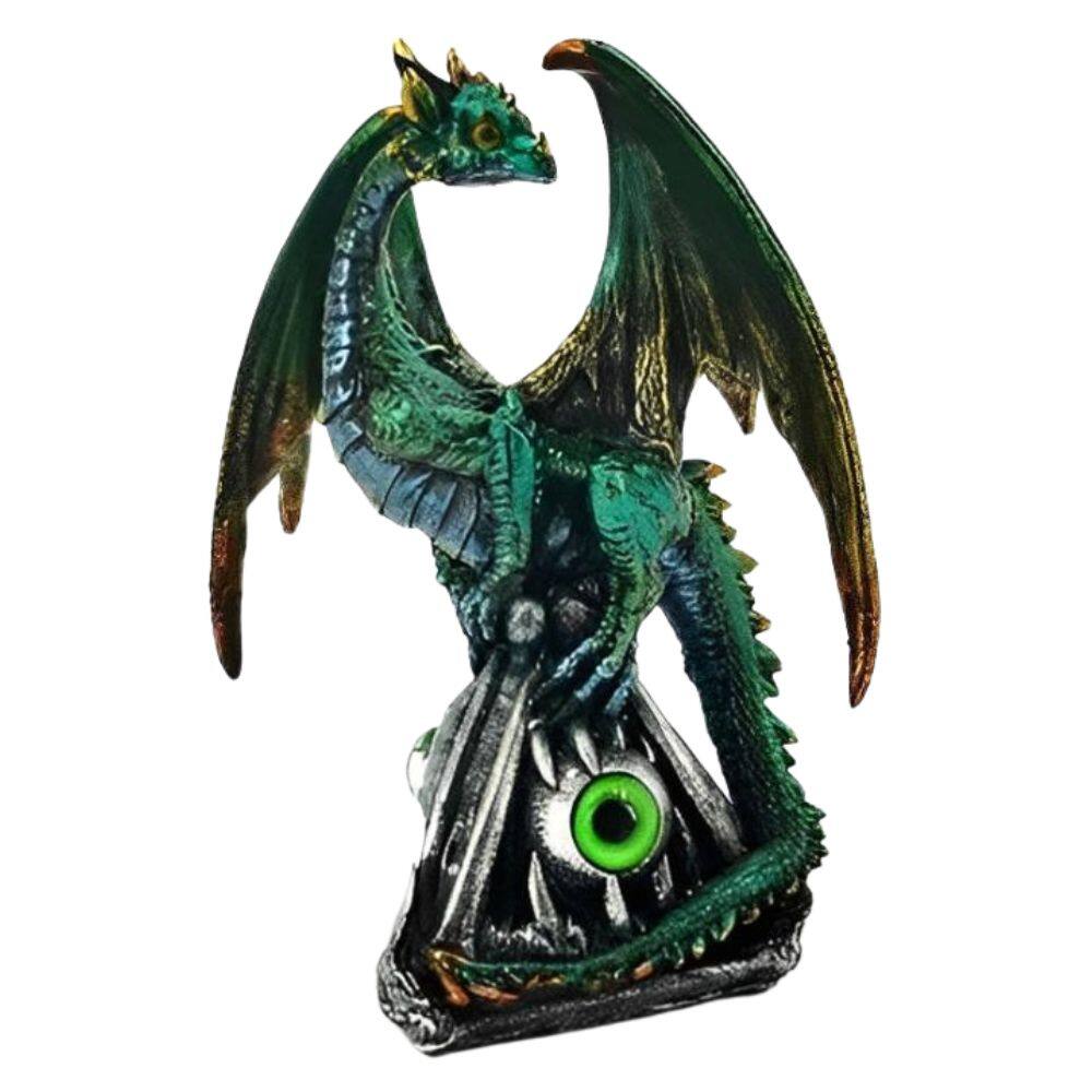 Front. FC Design - FC Design 4"H Dragon on Triagle with Eye Figurine Statue Office/Computer Desk Tabletop Medieval Gaming Home Decor Gift - Multi-Color.