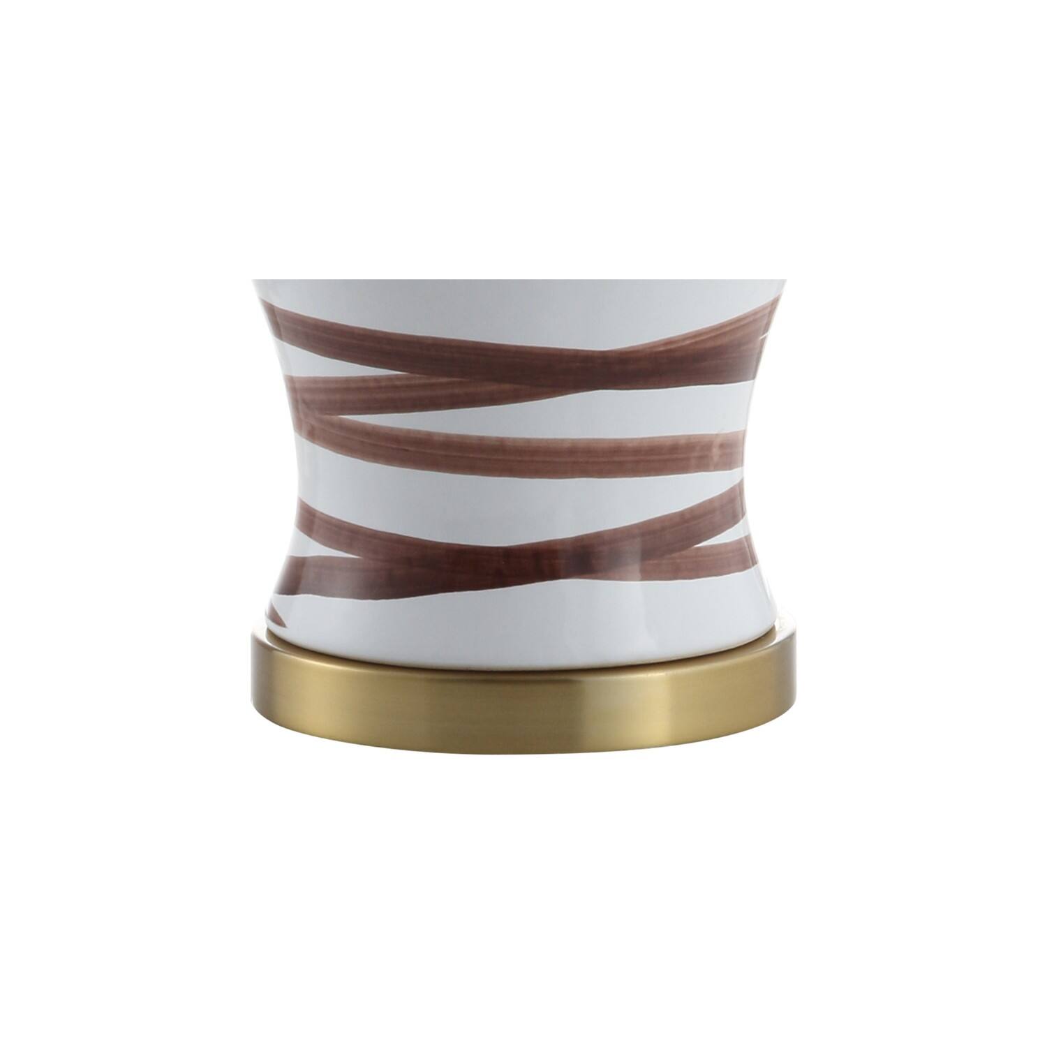 Alt View 7. Jonathan Y - Joelie 29" Ceramic LED Table Lamp, Brown/White - Brown/White.