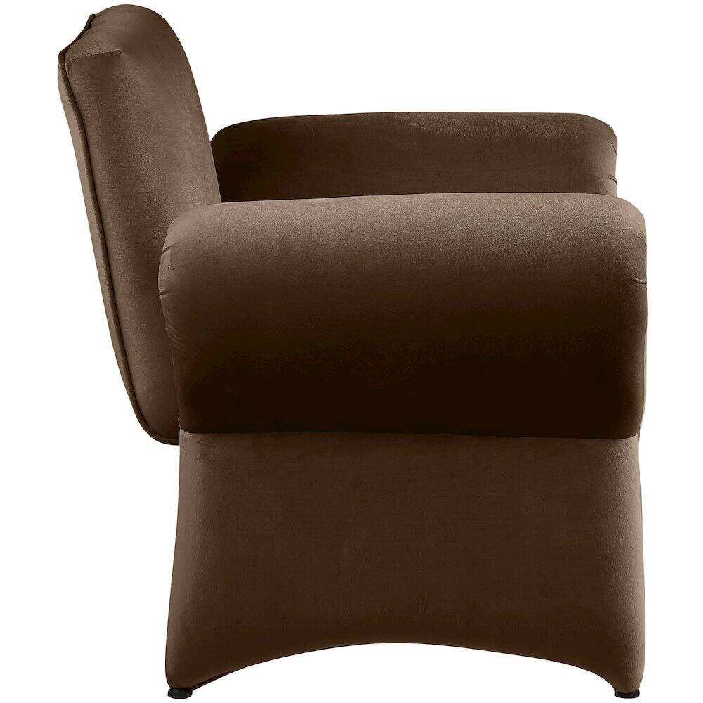 Alt View 4. Meridian Furniture - Fleurette Brown Velvet Accent Chair - Brown.