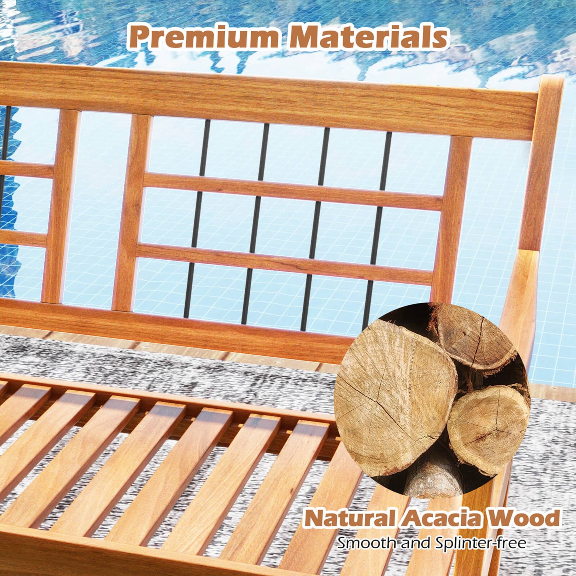 Premium Materials Natural Acacia Wood Smooth and Splinter-free