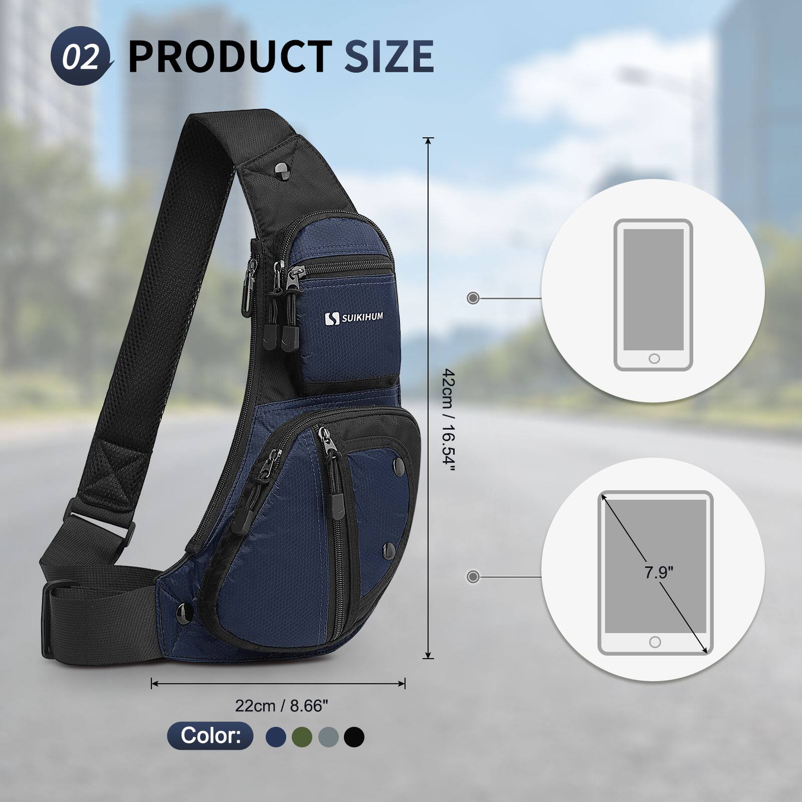 02 PRODUCT SIZE

SUIKIHUM

42cm / 16.54"  
22cm / 8.66"  
7.9"

Color: