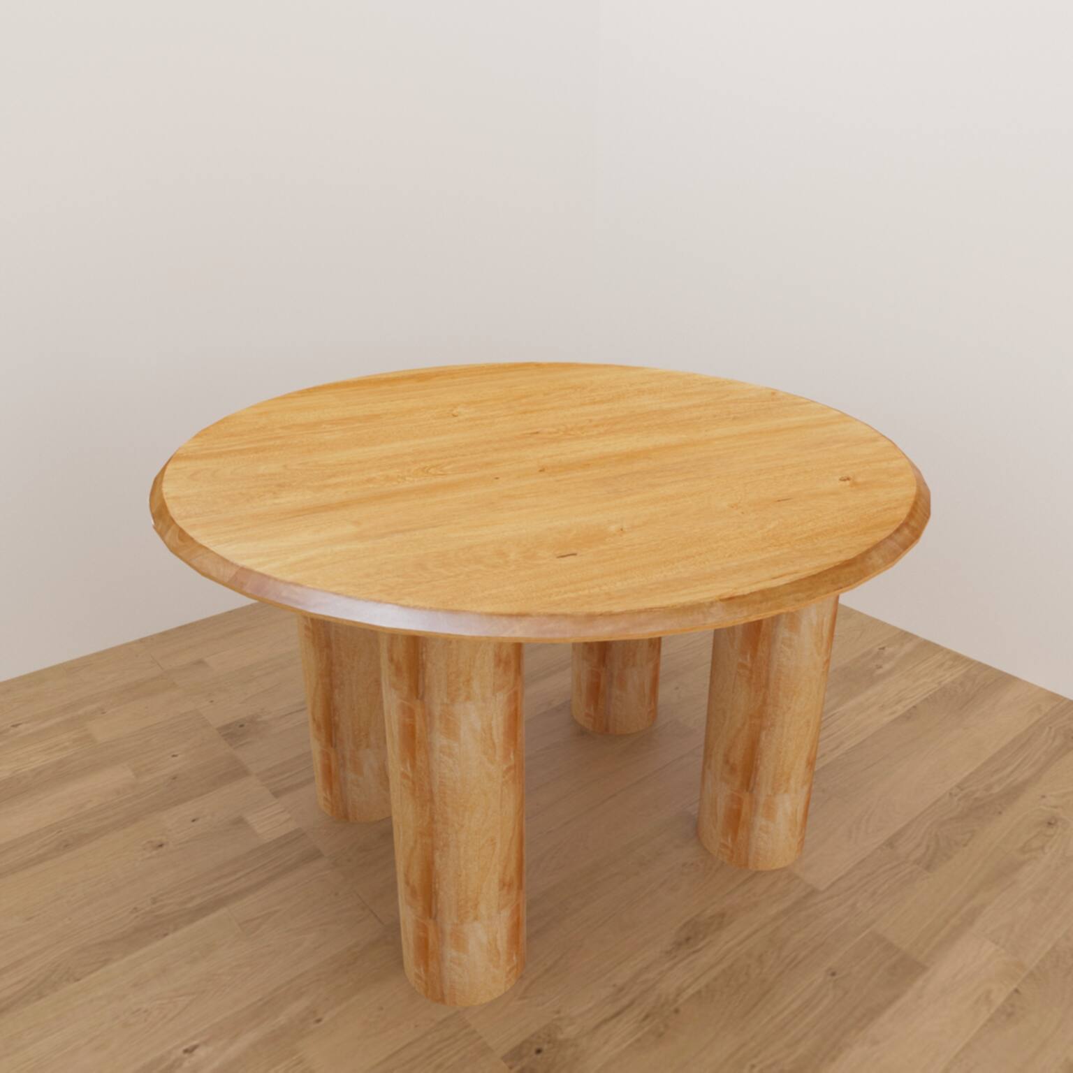 Alt View 8. Manhattan Lane - Dining Table, 48 Inch Round Top, 4 Column Pillar Legs - Natural Brown.