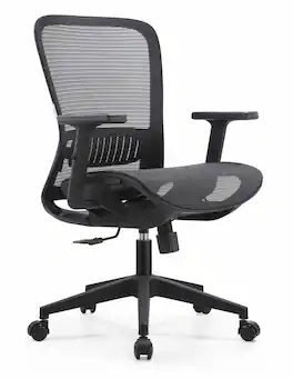 LeisureMod - Amanda Collection Mesh Seat Office Chair, Ergonomic Executive Swivel Computer Desk Chair with Wheels, Home Office - Black