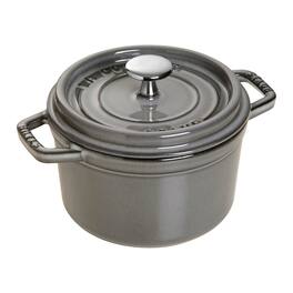 Staub - Cast Iron 0.75-qt Round Cocotte - Graphite Grey