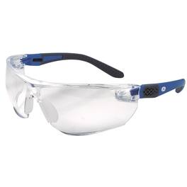 General Electric - 02 Series Impact-Resistant Safety Glasses Clear Lens Blue/Gray Frame 1 pk - Blue | Gray
