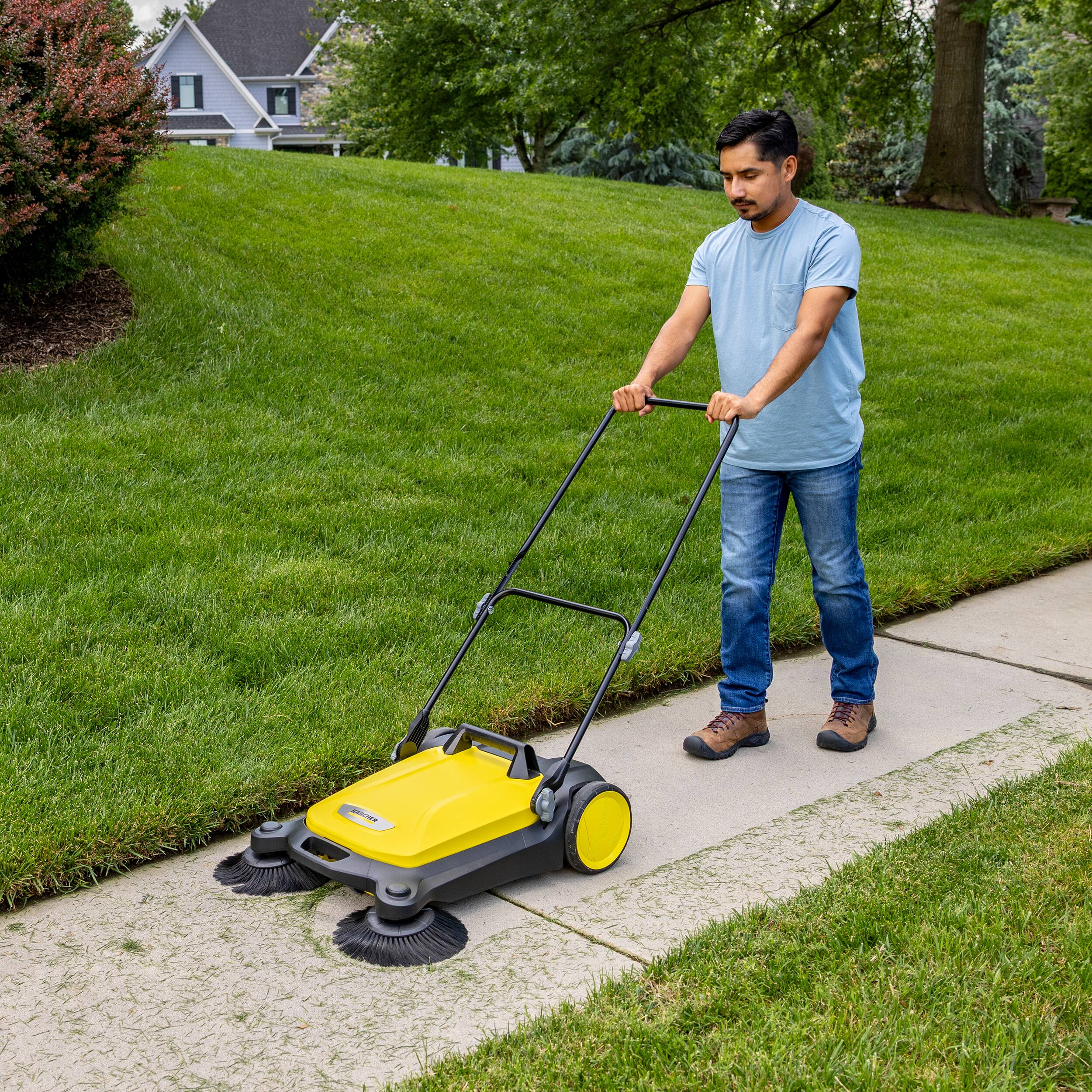 Alt View 1. Karcher - S 4 Twin Outdoor Push Sweeper, 5.25 Gallon, Walk-Behind Street Sweeper.