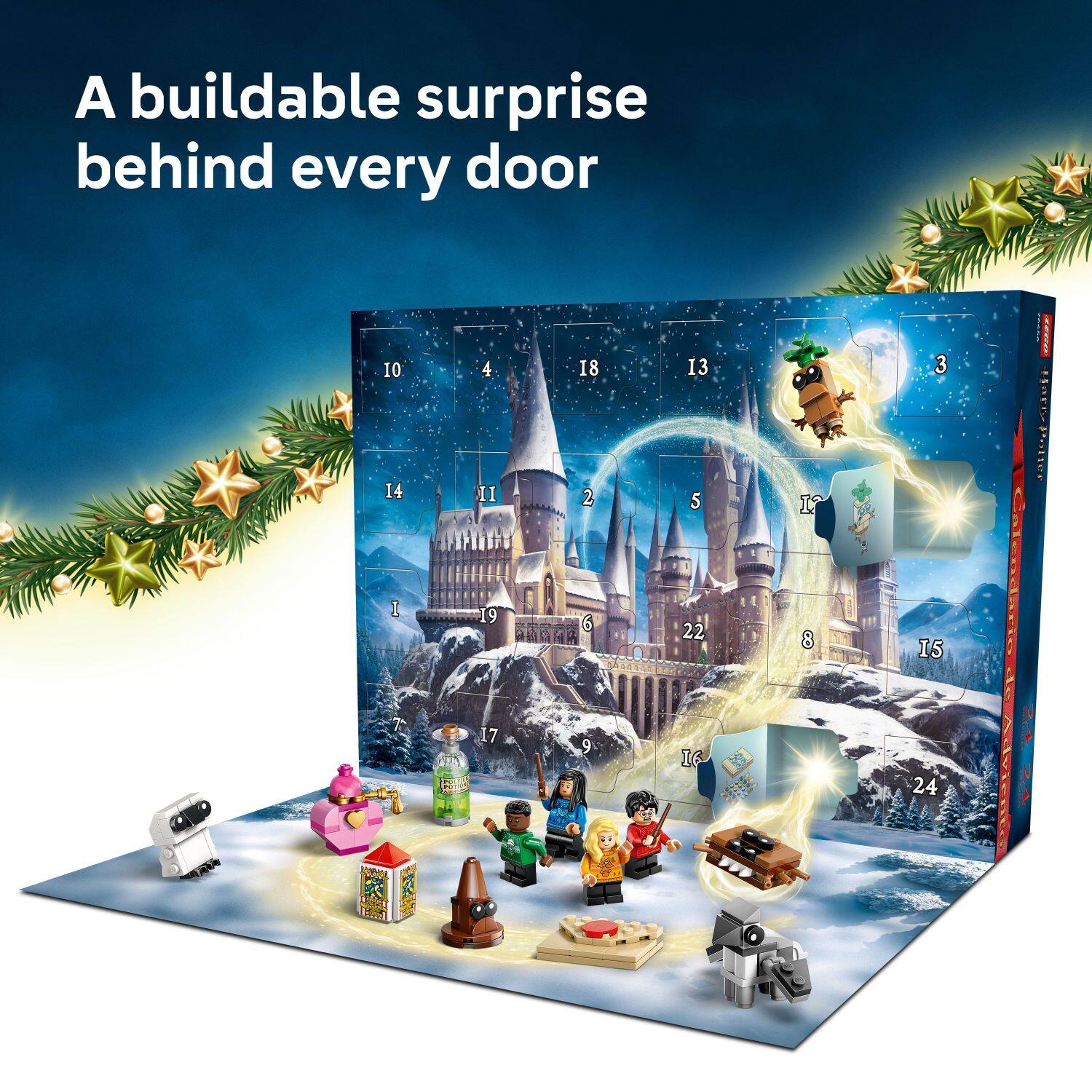 A buildable surprise behind every door

10 14 17 9 13 5 22 16 1 8 3 15 24

cENA Mori Potter Calendario de Adviento