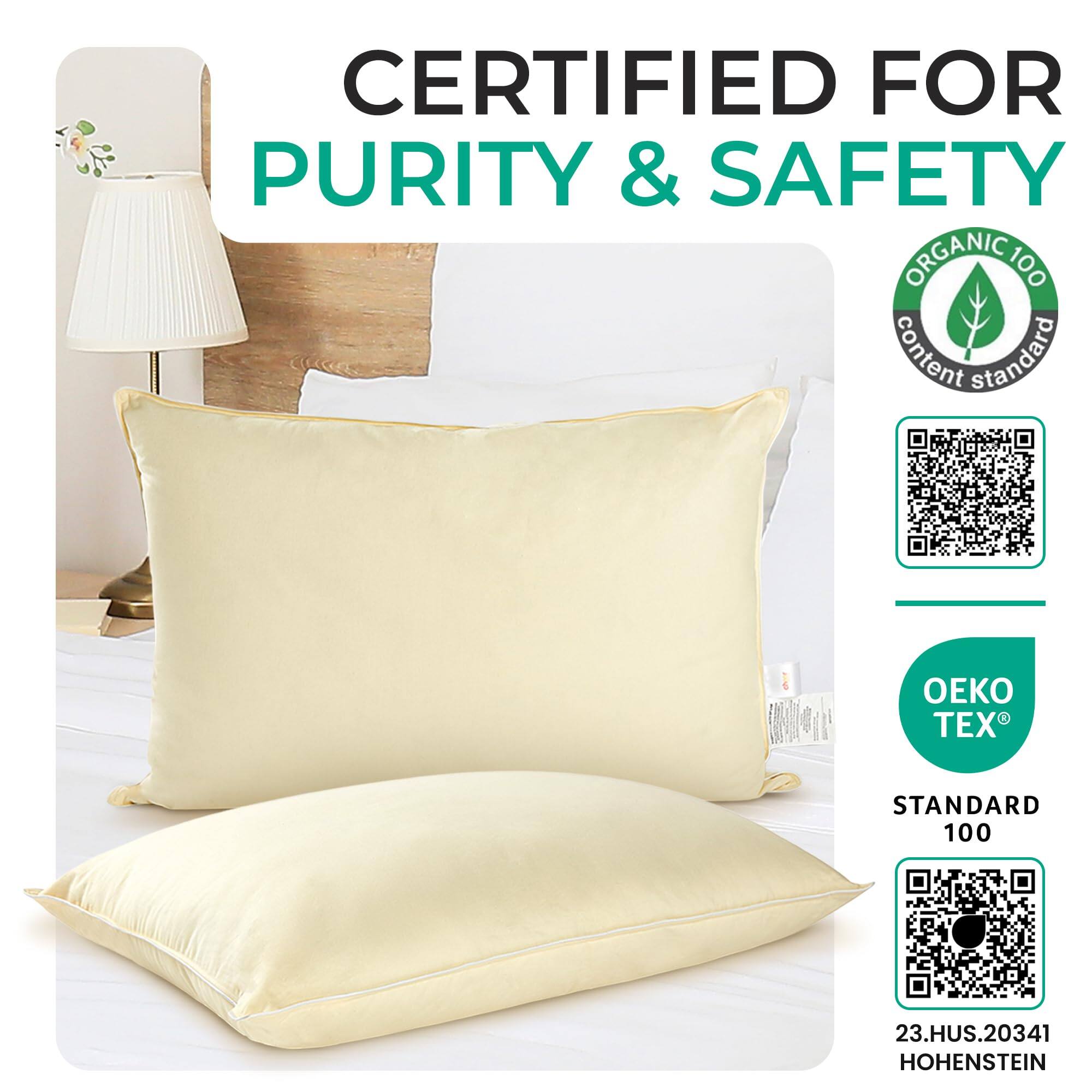 CERTIFIED FOR PURITY & SAFETY  
ORGANIC 100 content standard  
OEKO TEX®  
STANDARD 100  
23.HUS.20341 HOHENSTEIN