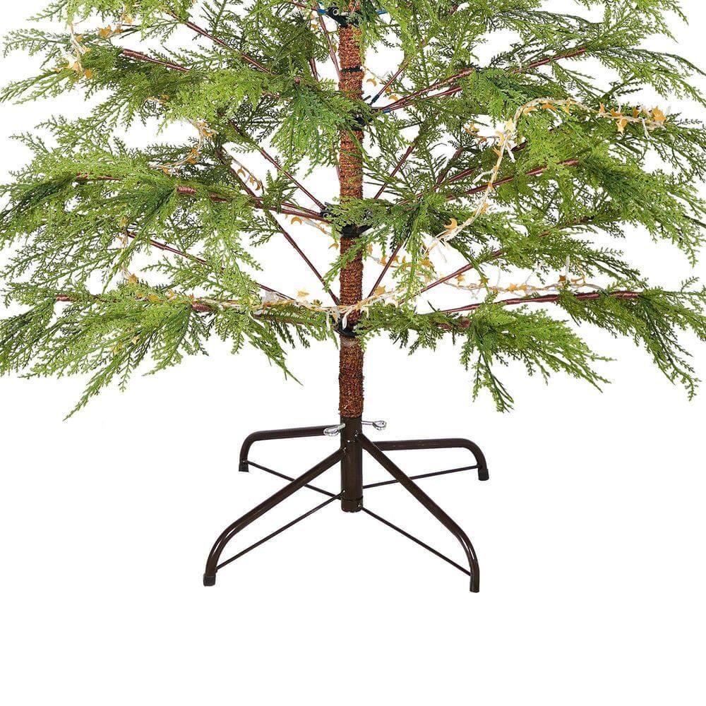 Alt View 4. Resenkos - 6ft Pre-Lit Artificial Christmas Tree, Hinged Branches for Easy Setup with 612 Tips and LED Lights, Green - Green.