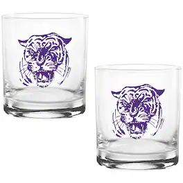 Indigo Falls - Clemson Tigers Two Pack 14oz. Vault Sketch Rocks Glass Set - Multicolor
