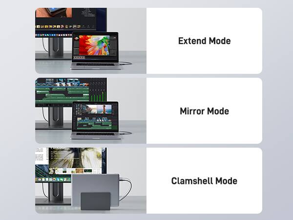 Extend Mode  
Mirror Mode  
Clamshell Mode