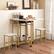 Angle. Costway - 3 PCS Rolling Dining Table Set Extendable Kitchen Table 2 Stools with Wine Rack White - White and Golden.