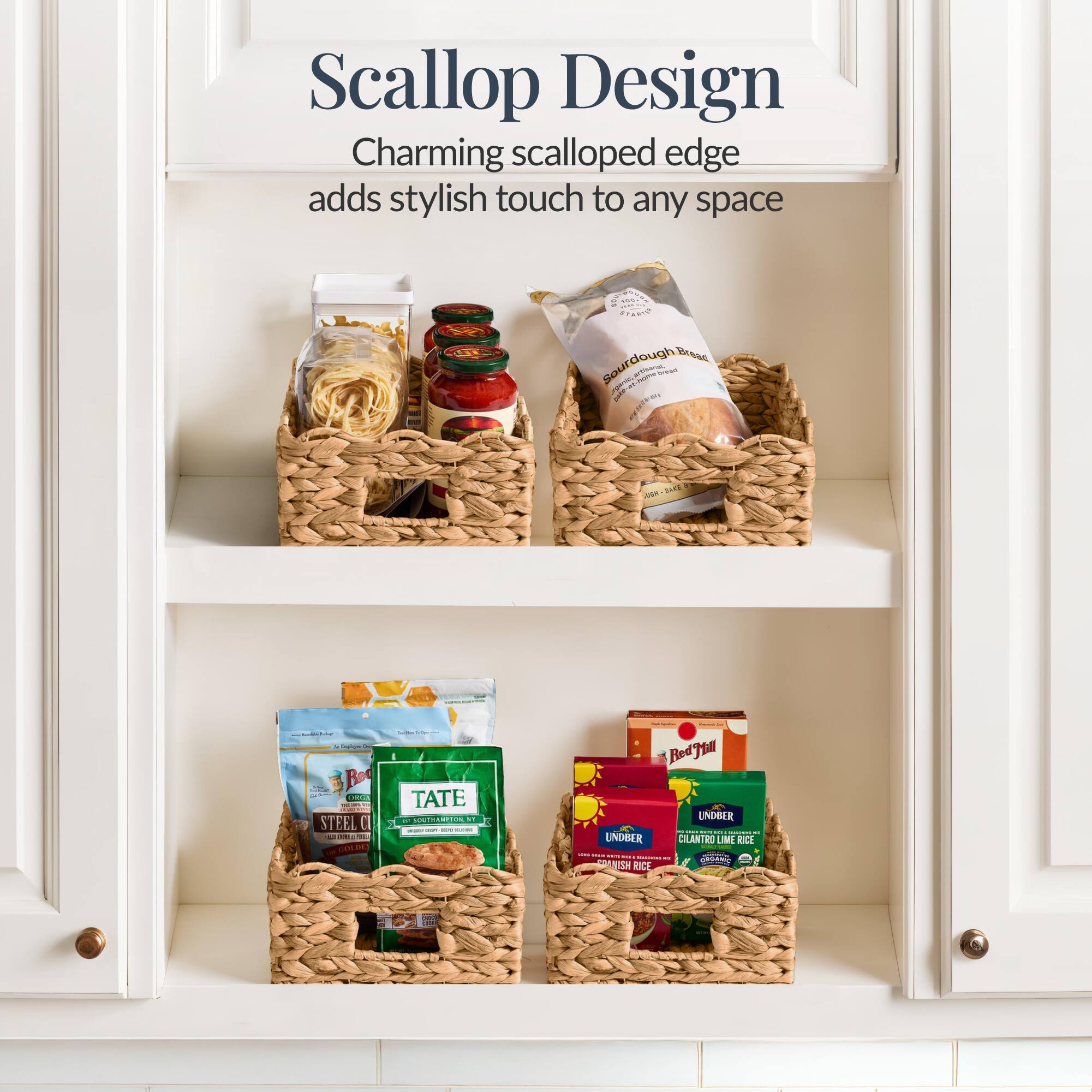 Scalloped Design  
Charming scalloped edge adds stylish touch to any space