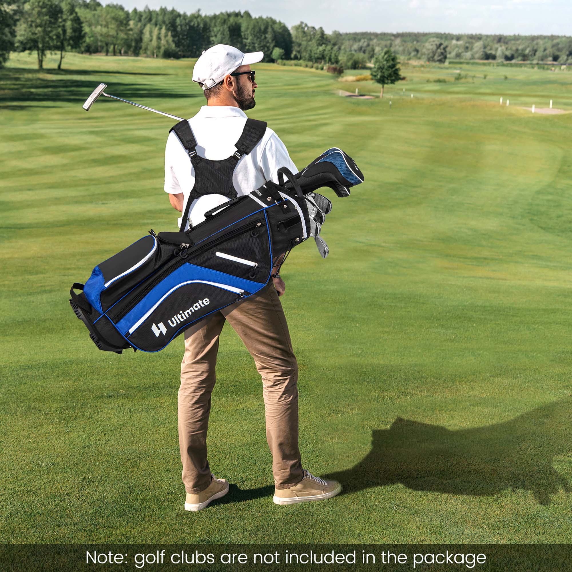 Note: golf clubs are not included in the package