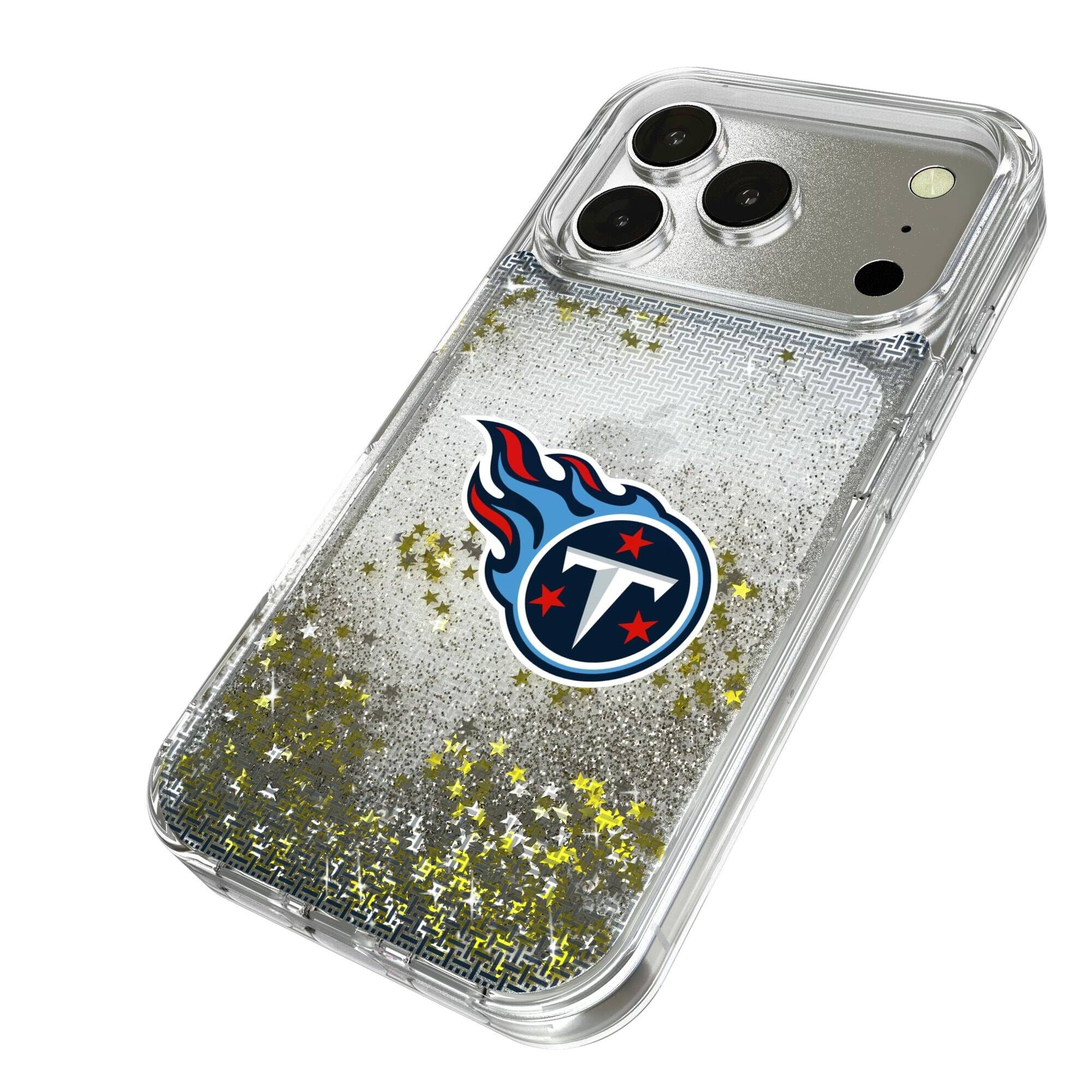 Alt View 1. Keyscaper - Tennessee Titans Linen Logo iPhone Glitter Case - 15 - Multicolor.