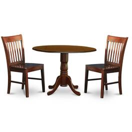 East West Furniture - 3 PC Kitchen nook Dining set-Kitchen Dining nook and 2 Kitchen Chairs - Mahogany
