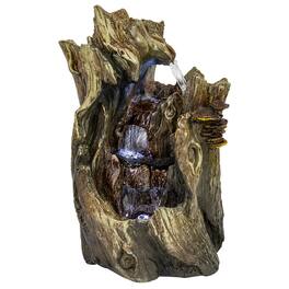 Sunnydaze - Cascading Caves Polyresin Indoor Water Fountain with LED - 14 in - Light Brown