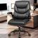 Front. KERDOM - PU Leather Ergonomic Home Desk Chair, Tilt Swivel Mid Back Computer Chair Adjustable Height, Padded Flip-Up Armrests - Black.