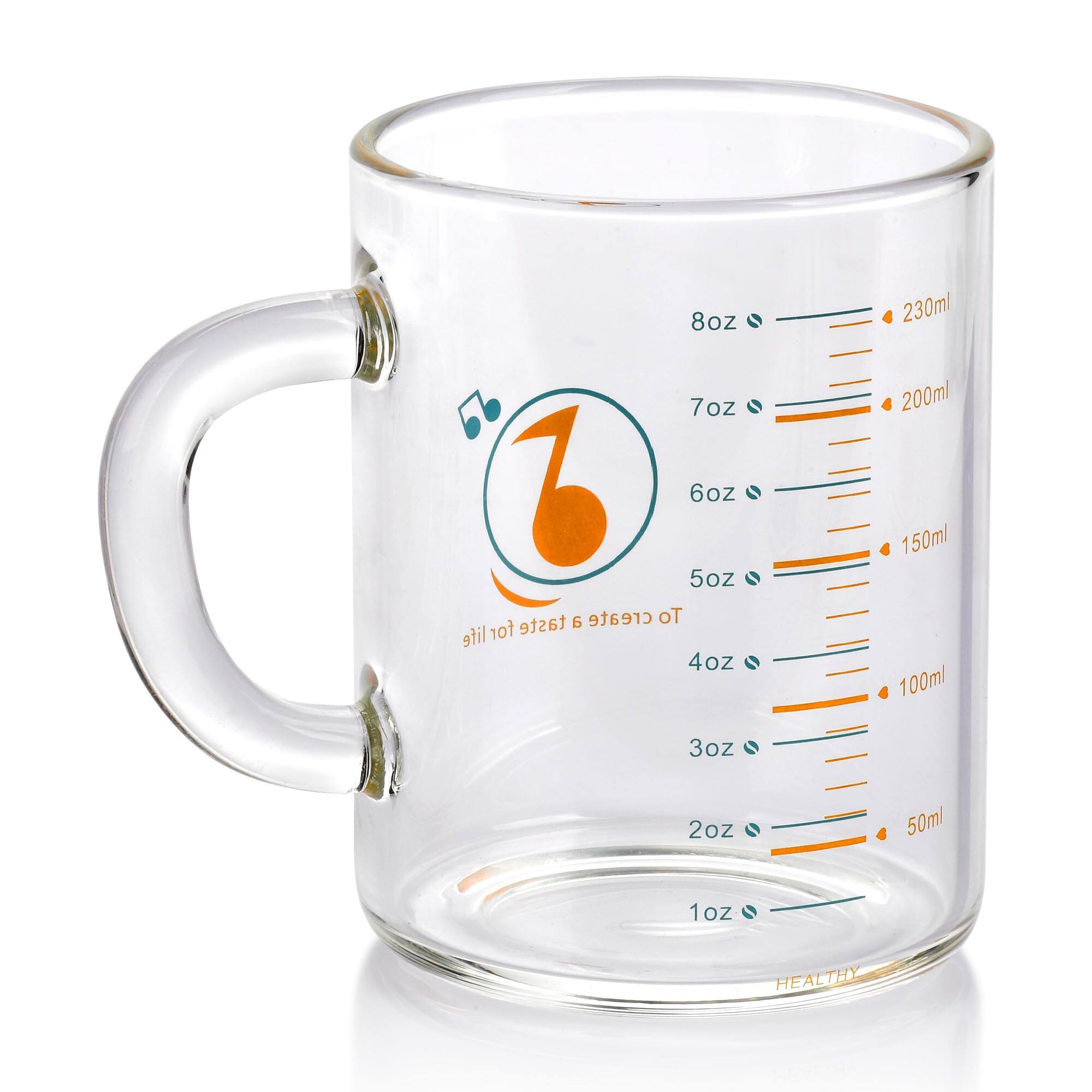 Dapper Styles - Glass Measuring Cup Espresso Shot Glasses Clear Coffee Mugs For Hot Or Cold Expresso With Handle High Boros - Colorful-1pcs