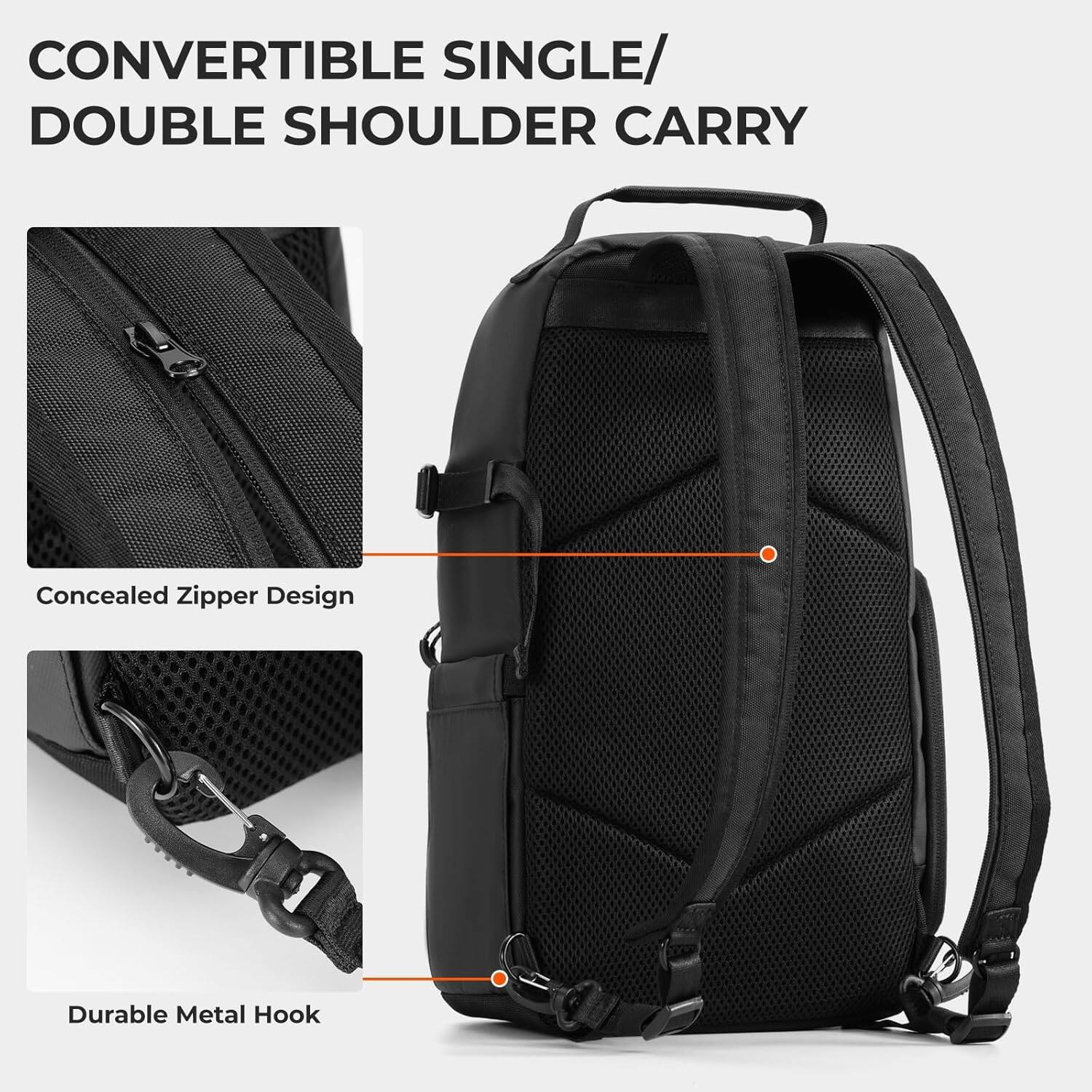CONVERTIBLE SINGLE/ DOUBLE SHOULDER CARRY

Concealed Zipper Design

Durable Metal Hook