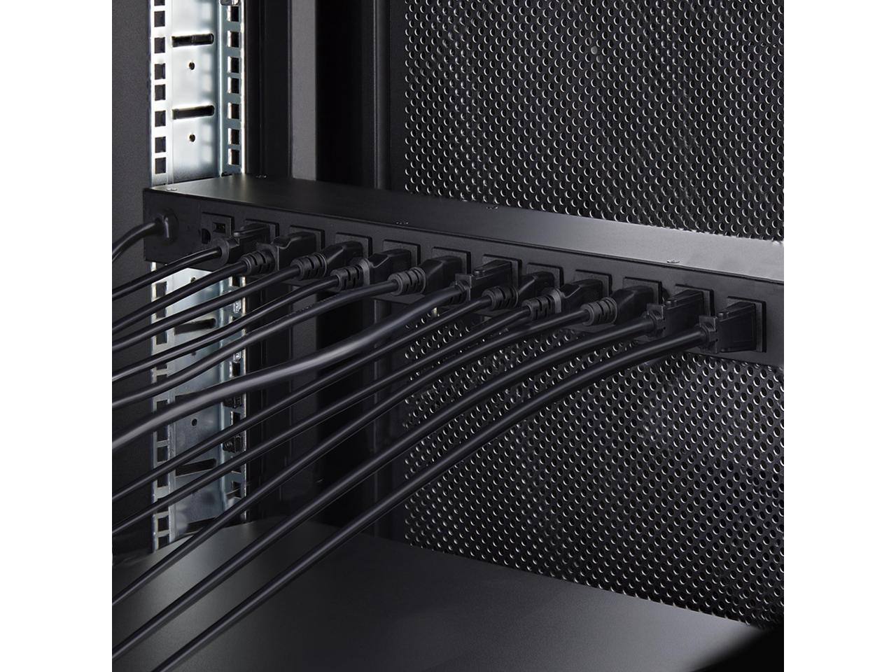 Alt View 6. StarTech.com - StarTech.com 16NM8-RACK-MOUNT-PDU 125V/15A 8ft 1U 16-Outlet Metered PDU - Black.